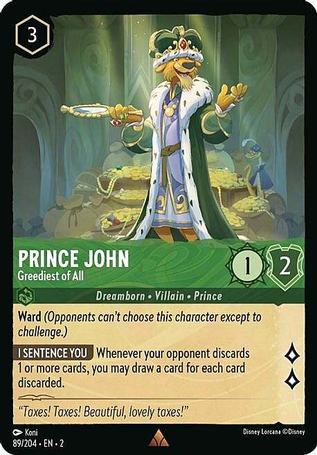 Prince John - Greediest of All Card Front