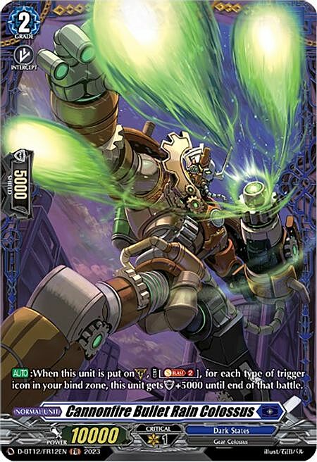 Cannonfire Bullet Rain Colossus Card Front