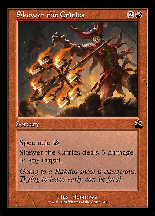 Skewer the Critics Card Front