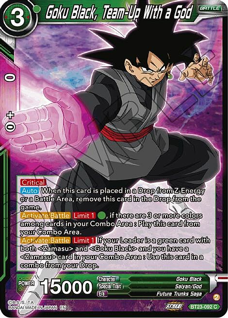 Goku Black, Team-Up With a God Card Front