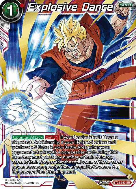 Explosive Dance Card Front