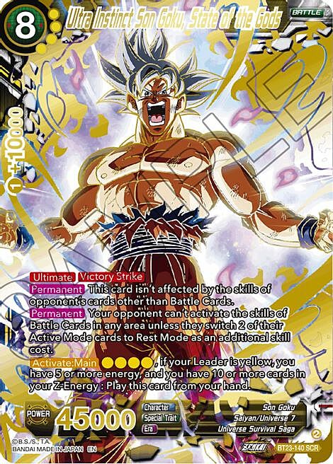 Ultra Instinct Son Goku, State of the Gods Card Front