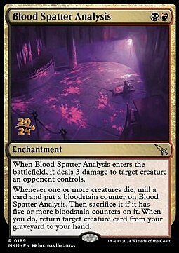 Blood Spatter Analysis Card Front