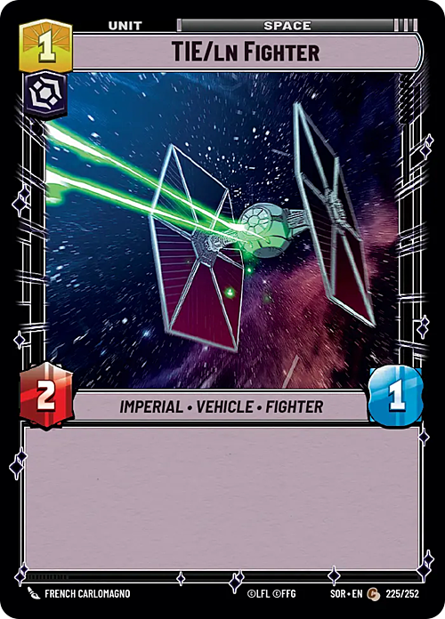 TIE/ln Fighter Card Front