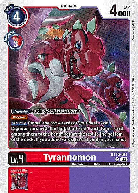 Tyrannomon Card Front