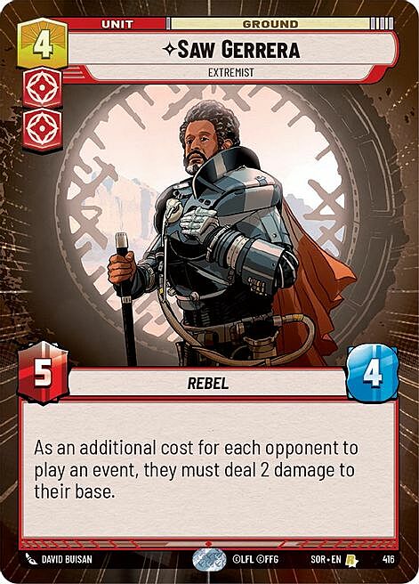 Saw Gerrera, Extremist Card Front