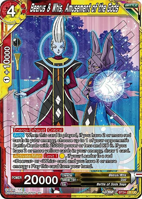 Beerus & Whis, Amusement of the Gods Card Front