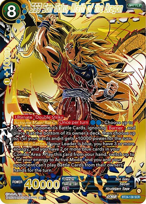 SS3 Son Goku, Wrath of the Dragon Card Front