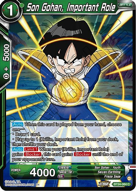 Son Gohan, Important Role Card Front