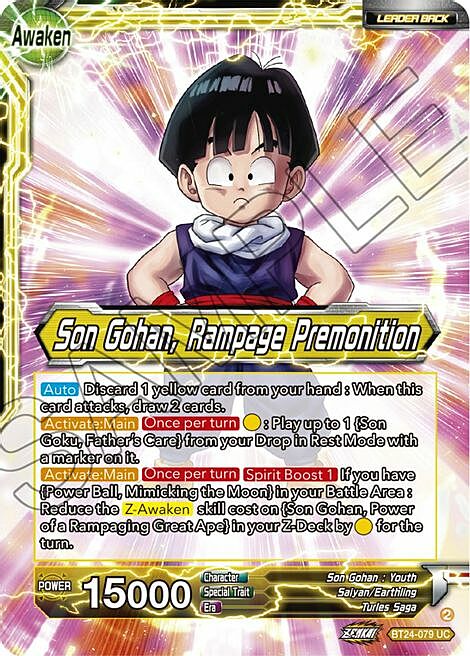 Son Gohan // Son Gohan, Rampage Premonition Card Front