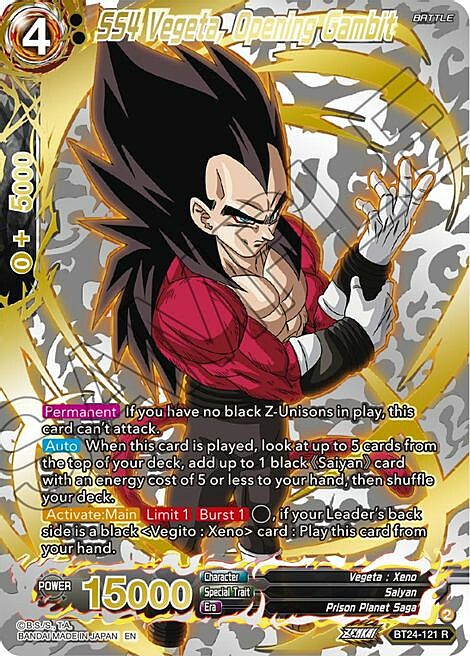 SS4 Vegeta, Opening Gambit Card Front