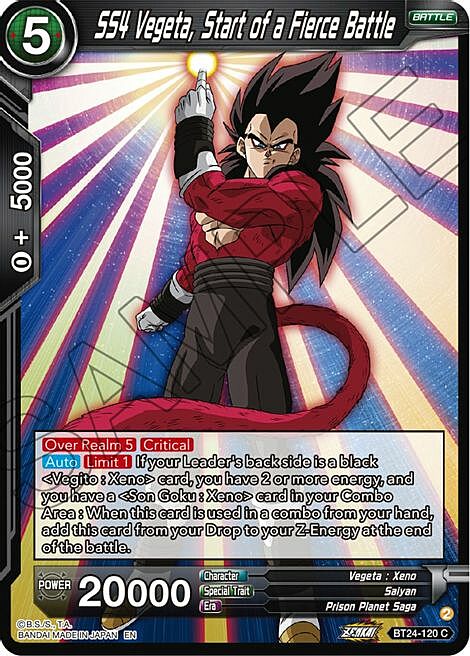 SS4 Vegeta, Start of a Fierce Battle Card Front