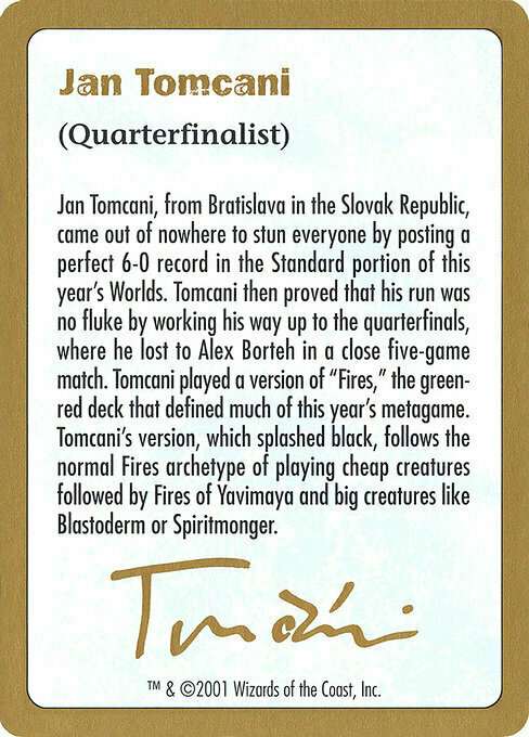 Jam Tomcani Bio Card Front