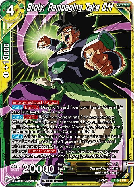 Broly, Rampaging Take Off Card Front