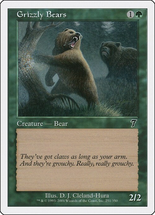 Grizzly Bears Card Front