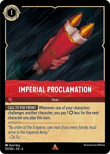 Imperial Proclamation Card Front