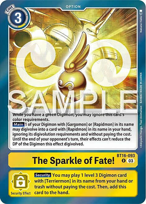 The Sparkle of Fate! Card Front