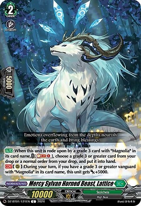 Mercy Sylvan Horned Beast, Lattice Card Front