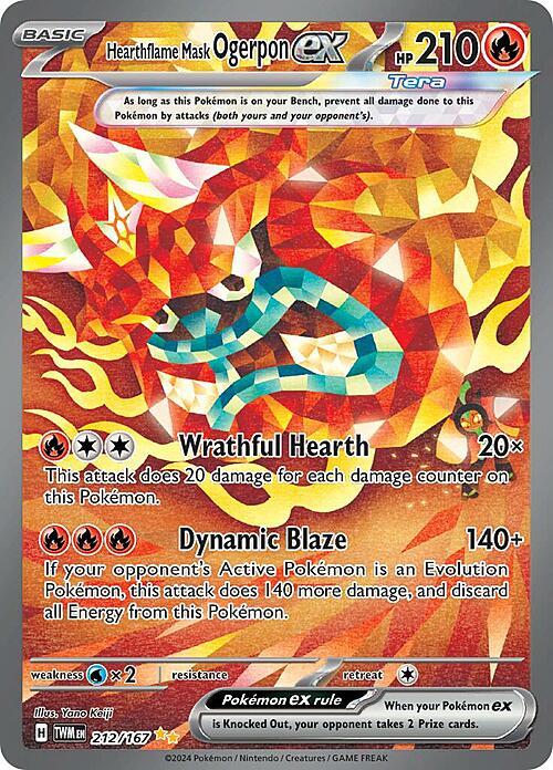 Hearthflame Mask Ogerpon ex Card Front