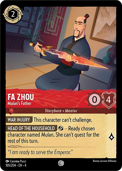 Fa Zhou - Mulan's Father Card Front