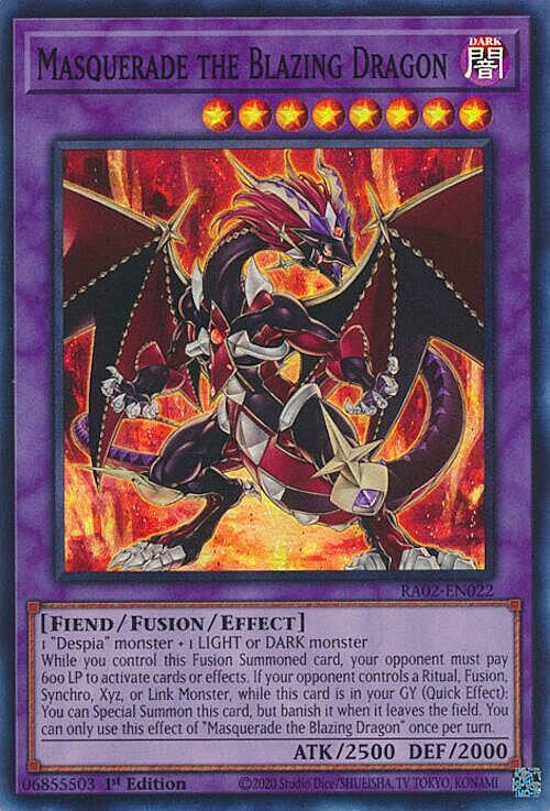 Masquerade the Blazing Dragon Card Front