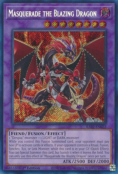 Masquerade the Blazing Dragon Card Front