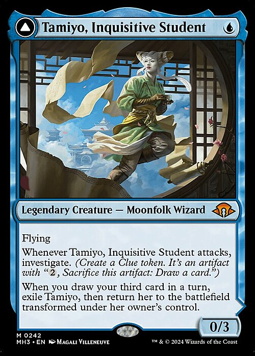 Tamiyo, Inquisitive Student // Tamiyo, Seasoned Scholar Card Front