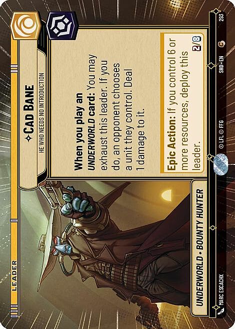 Cad Bane - He Who Needs No Introduction Card Front