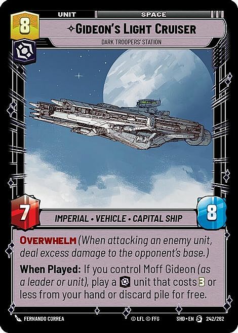 Gideon's Light Cruiser - Dark Troopers' Station Card Front