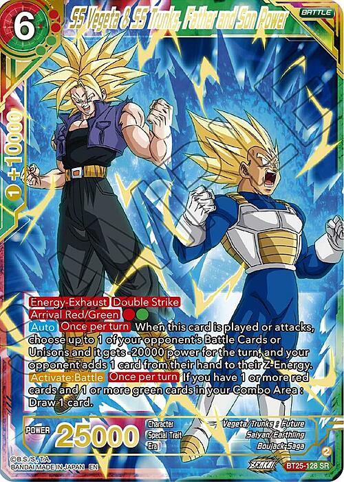 SS Vegeta & SS Trunks, Father and Son Power Card Front