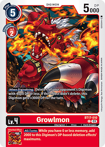 Growlmon Card Front