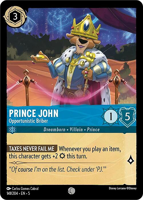 Prince John - Opportunistic Briber Card Front