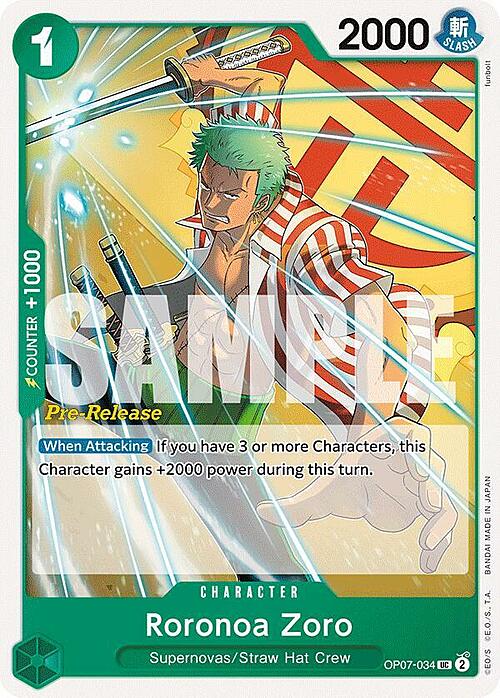 Roronoa Zoro Card Front