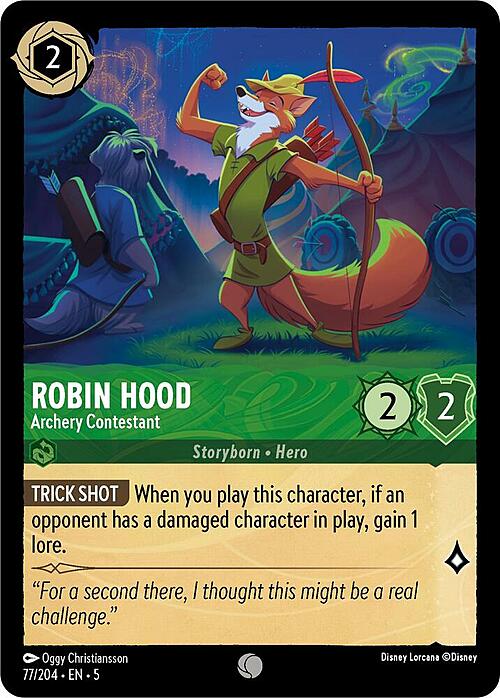 Robin Hood - Archery Contestant Card Front