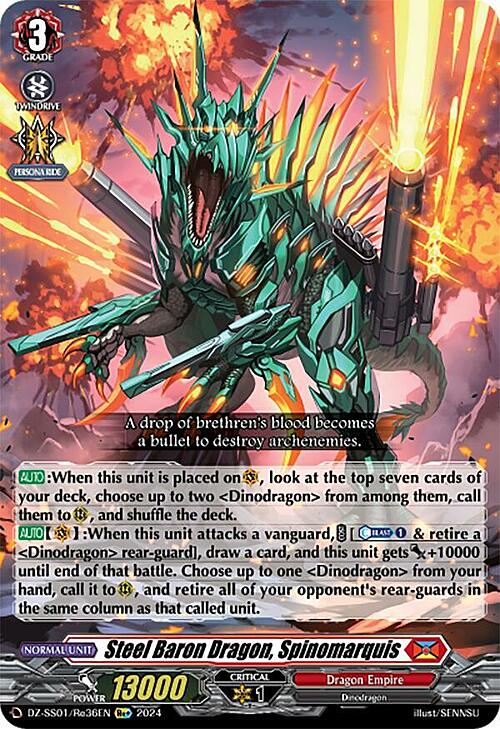 Steel Baron Dragon, Spinomarquis Card Front