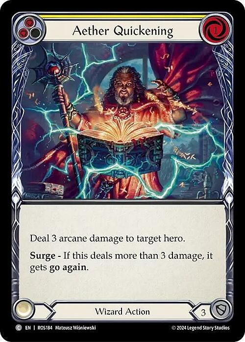 Aether Quickening - Yellow Card Front