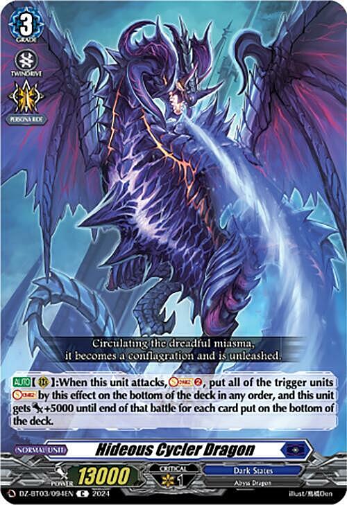 Hideous Cycler Dragon Card Front