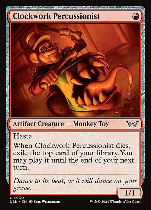 Clockwork Percussionist Card Front