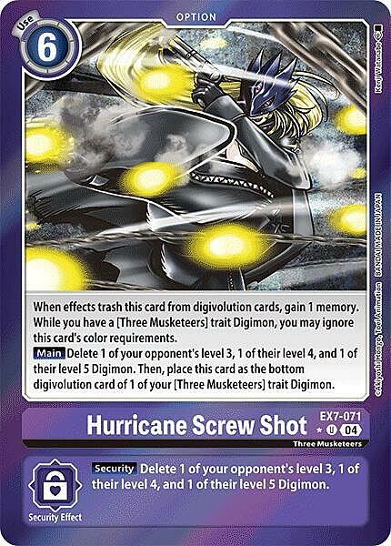 Hurricane Screw Shot Card Front