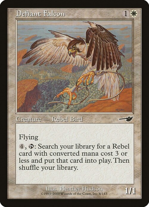 Defiant Falcon Card Front