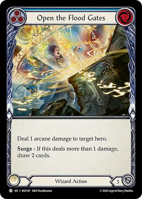 Open the Flood Gates - Blue Card Front