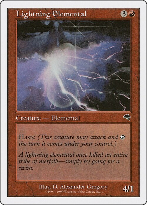 Lightning Elemental Card Front