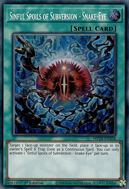 Sinful Spoils of Subversion - Snake-Eye Card Front