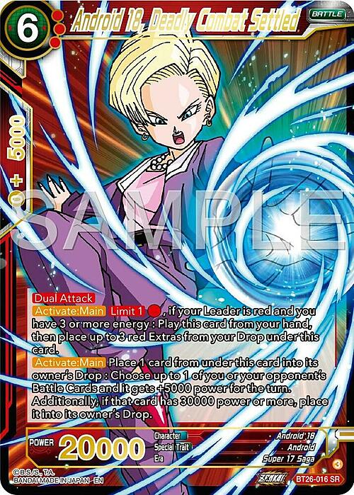 Android 18, Deadly Combat Settled Card Front