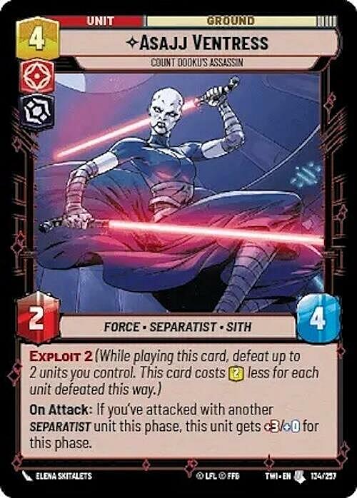 Asajj Ventress - Count Dooku's Assassin Card Front