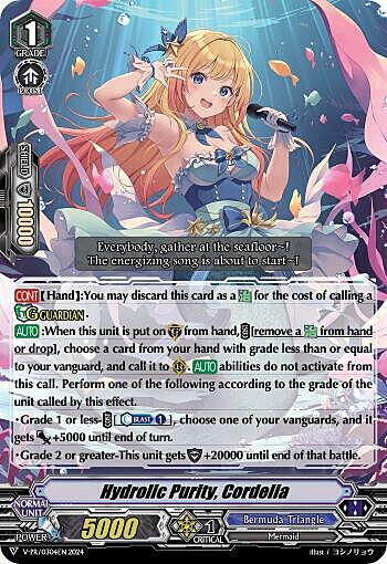 Hydrolic Purity, Cordelia Card Front