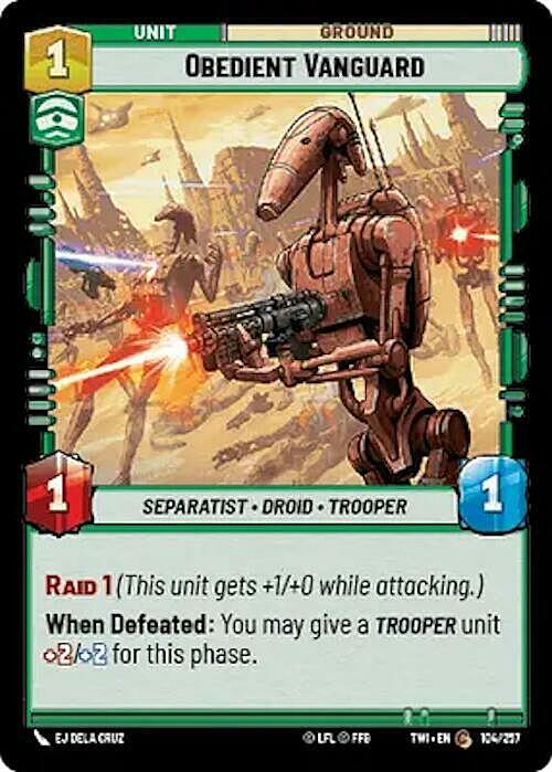 Obedient Vanguard Card Front