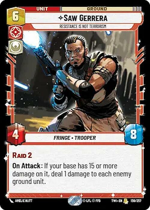 Saw Gerrera - Resistance is Not Terrorism Card Front