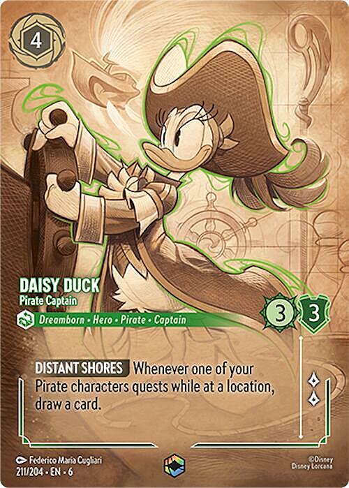 Daisy Duck - Pirate Captain Card Front