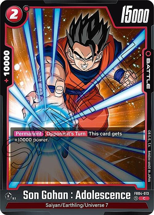 Son Gohan : Adolescence Card Front